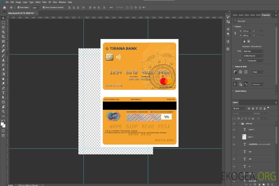 Carte Mastercard de la banque Albanie Tirana template Carte Mastercard de la banque Albanie Tirana template